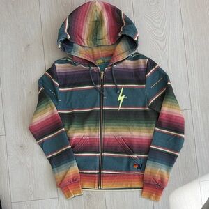 NWOT Aviator Nation Multicolor Striped Zip Hoodie XS